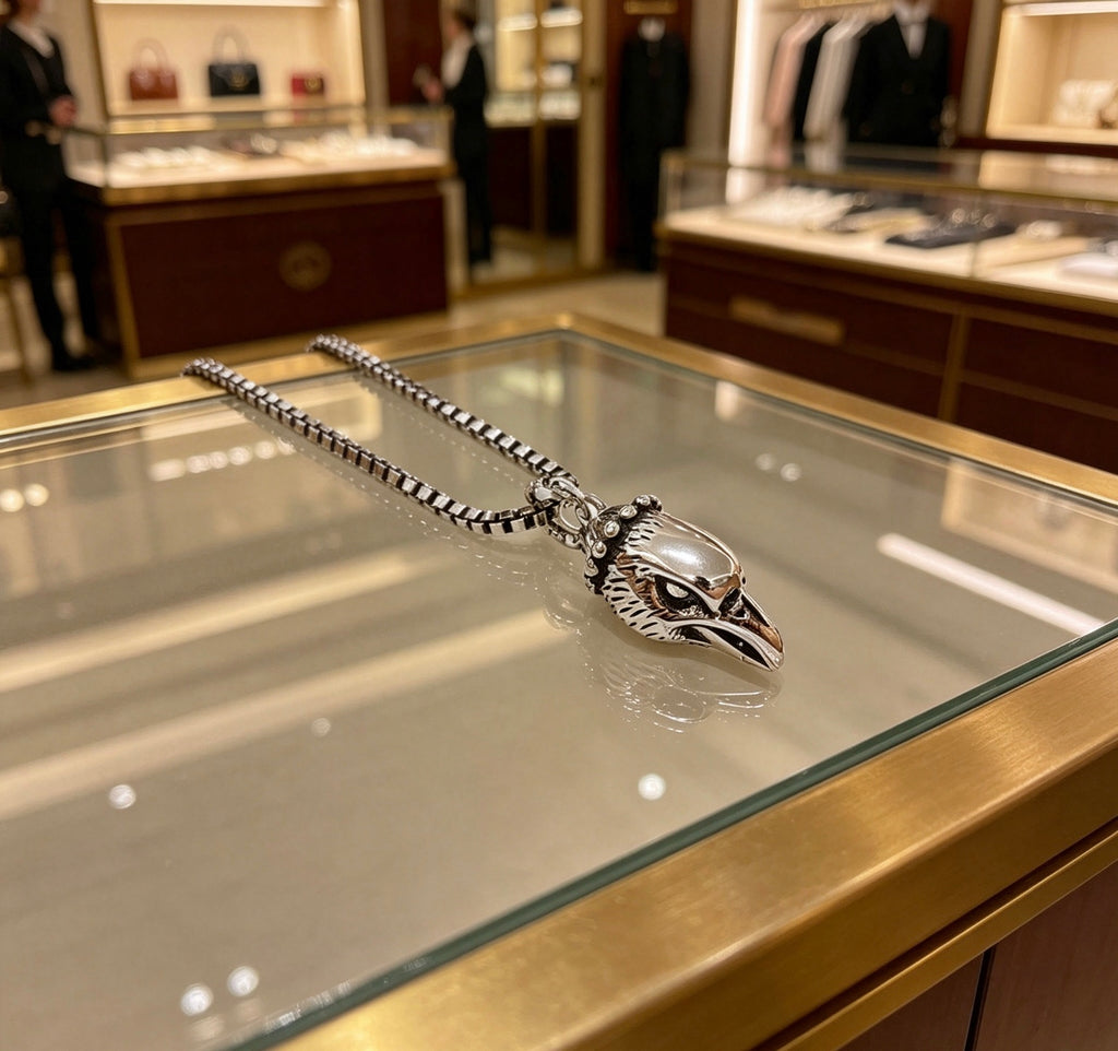 Gucci Anger Forest Interlocking G Antique Silver-Tone Silver-Tone Antiqued Chain Necklace - album image 9