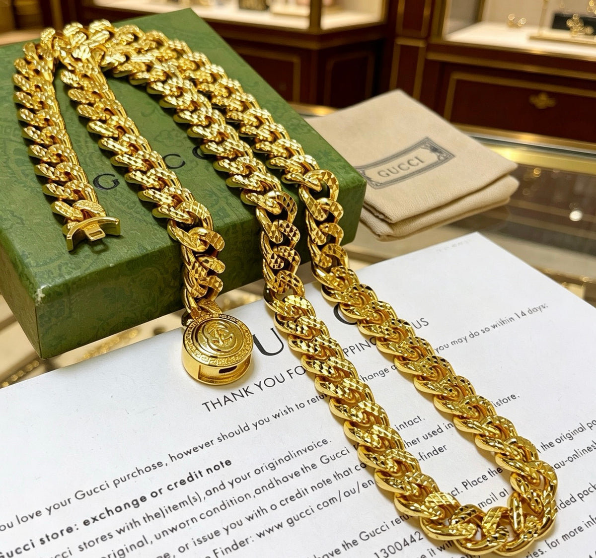 Gucci Anger Forest Interlocking G Antiqued Chain Necklace - album image 5