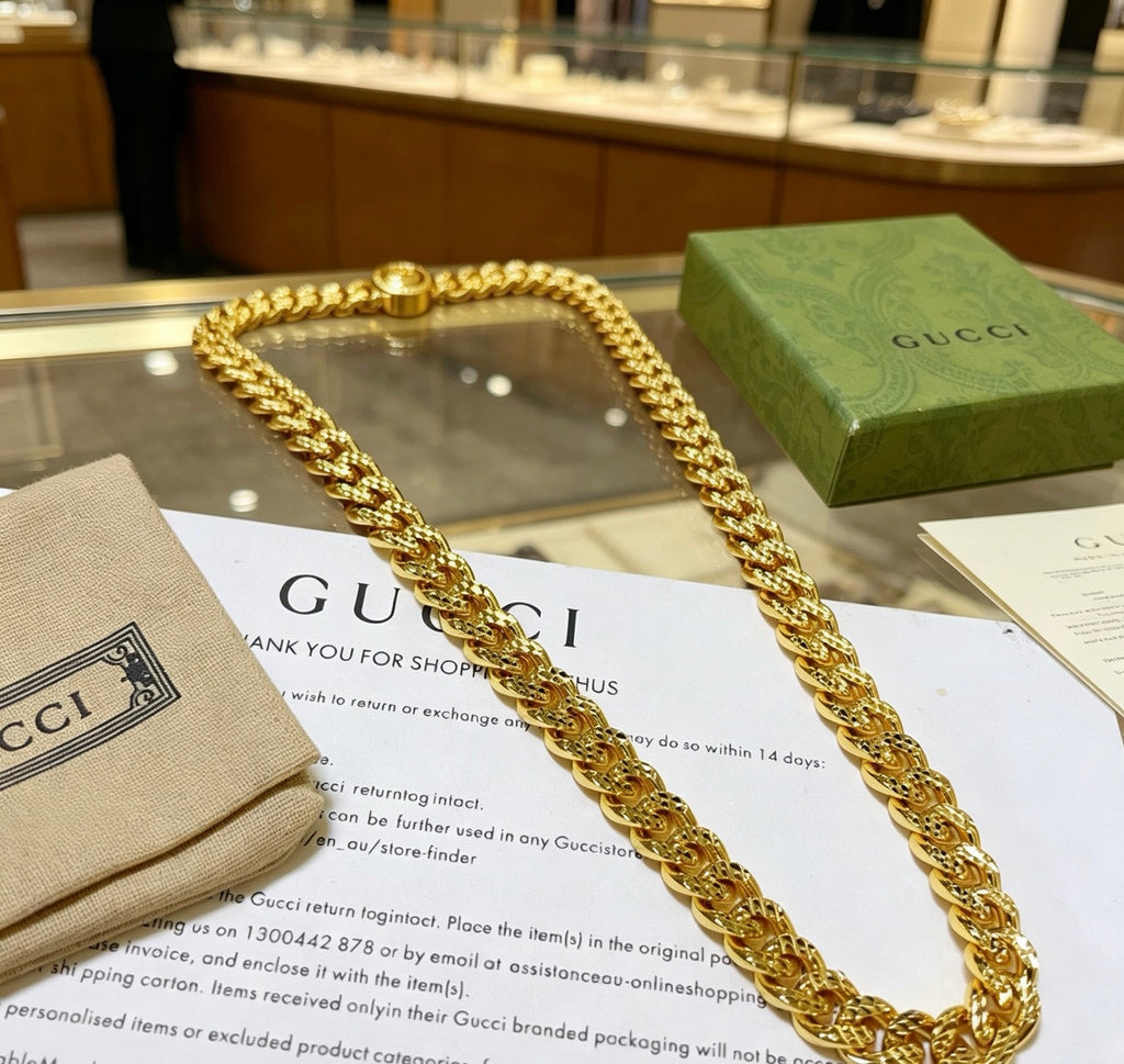Gucci Anger Forest Interlocking G Antiqued Chain Necklace - album image 7