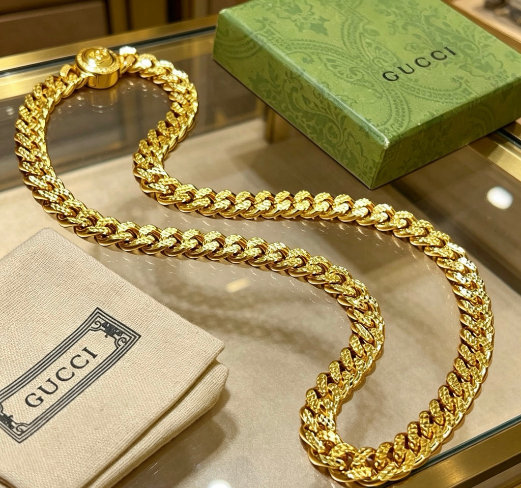 Gucci Anger Forest Interlocking G Antiqued Chain Necklace - album image 1