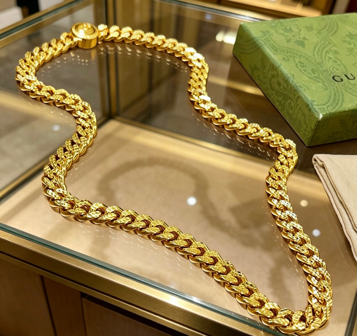 Gucci Anger Forest Interlocking G Antiqued Chain Necklace - album image 2