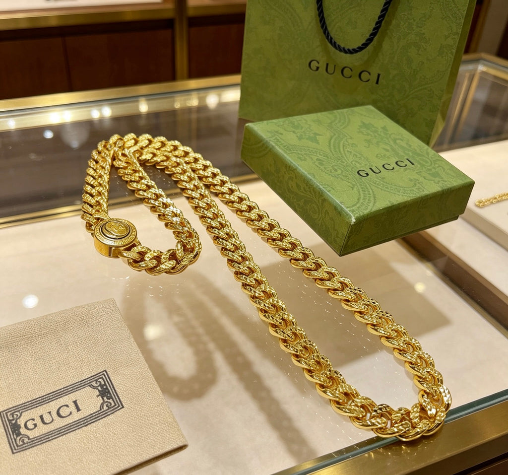 Gucci Anger Forest Interlocking G Antiqued Chain Necklace - album image 4