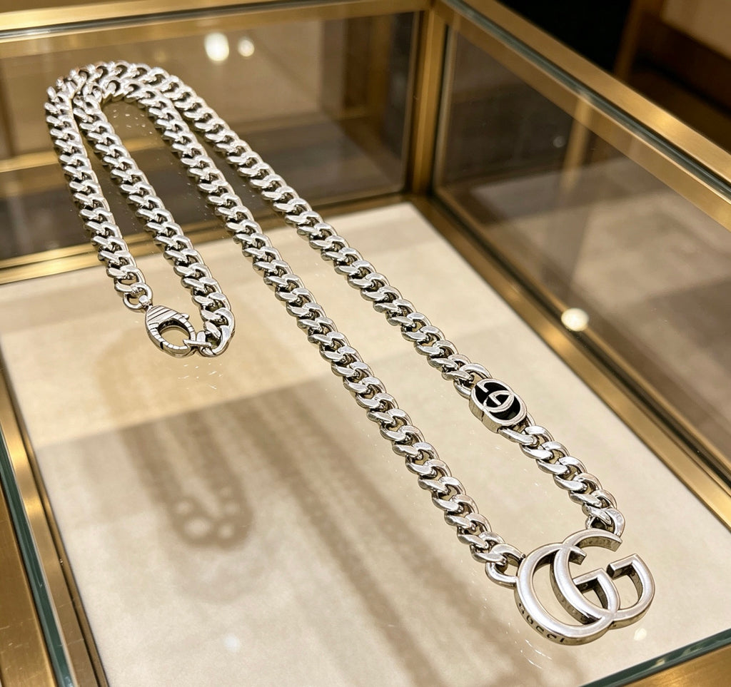 Gucci Anger Forest Interlocking G Antiqued Chain Necklace - album image 5