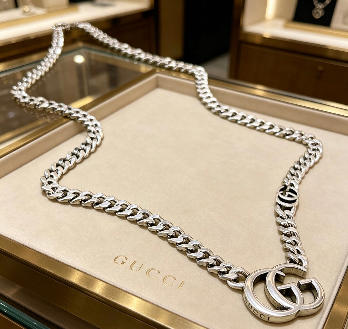 Gucci Anger Forest Interlocking G Antiqued Chain Necklace - album image 7