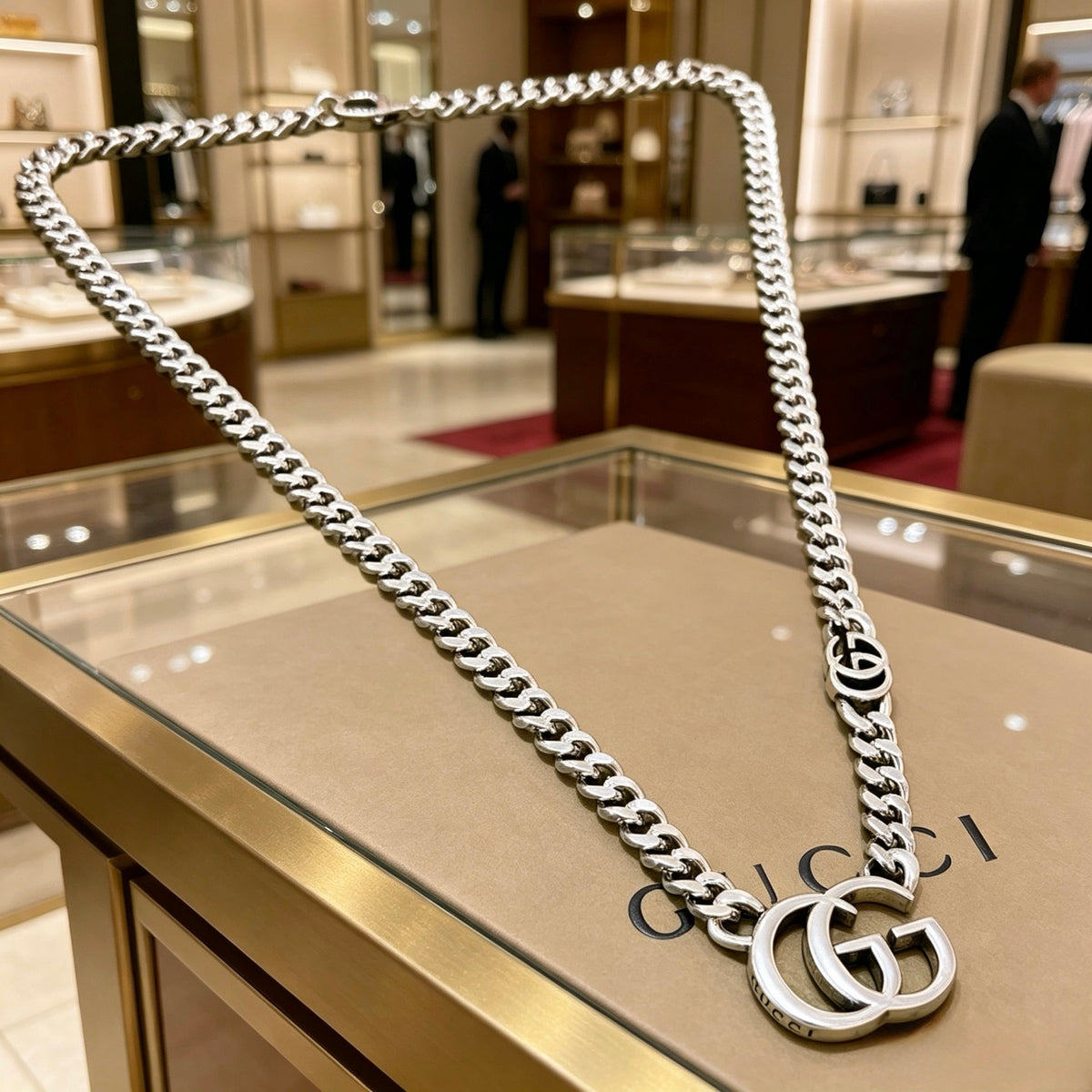 Gucci Anger Forest Interlocking G Antiqued Chain Necklace - album image 9