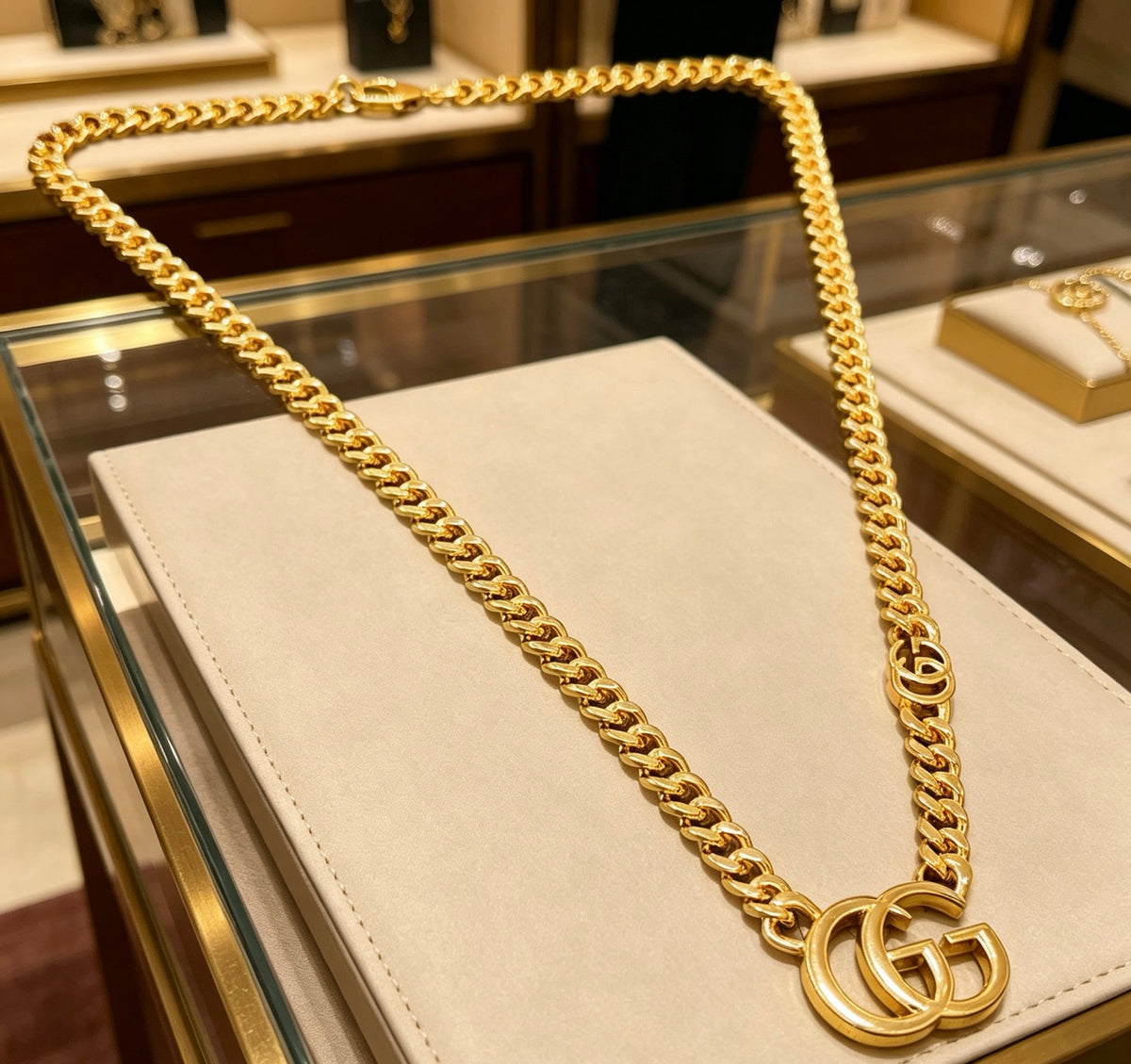 Gucci Anger Forest Interlocking G Antiqued Chain Necklace - album image 5