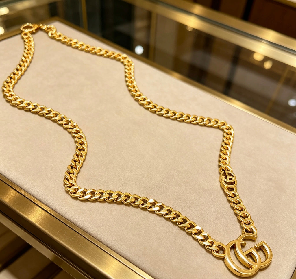 Gucci Anger Forest Interlocking G Antiqued Chain Necklace - album image 1