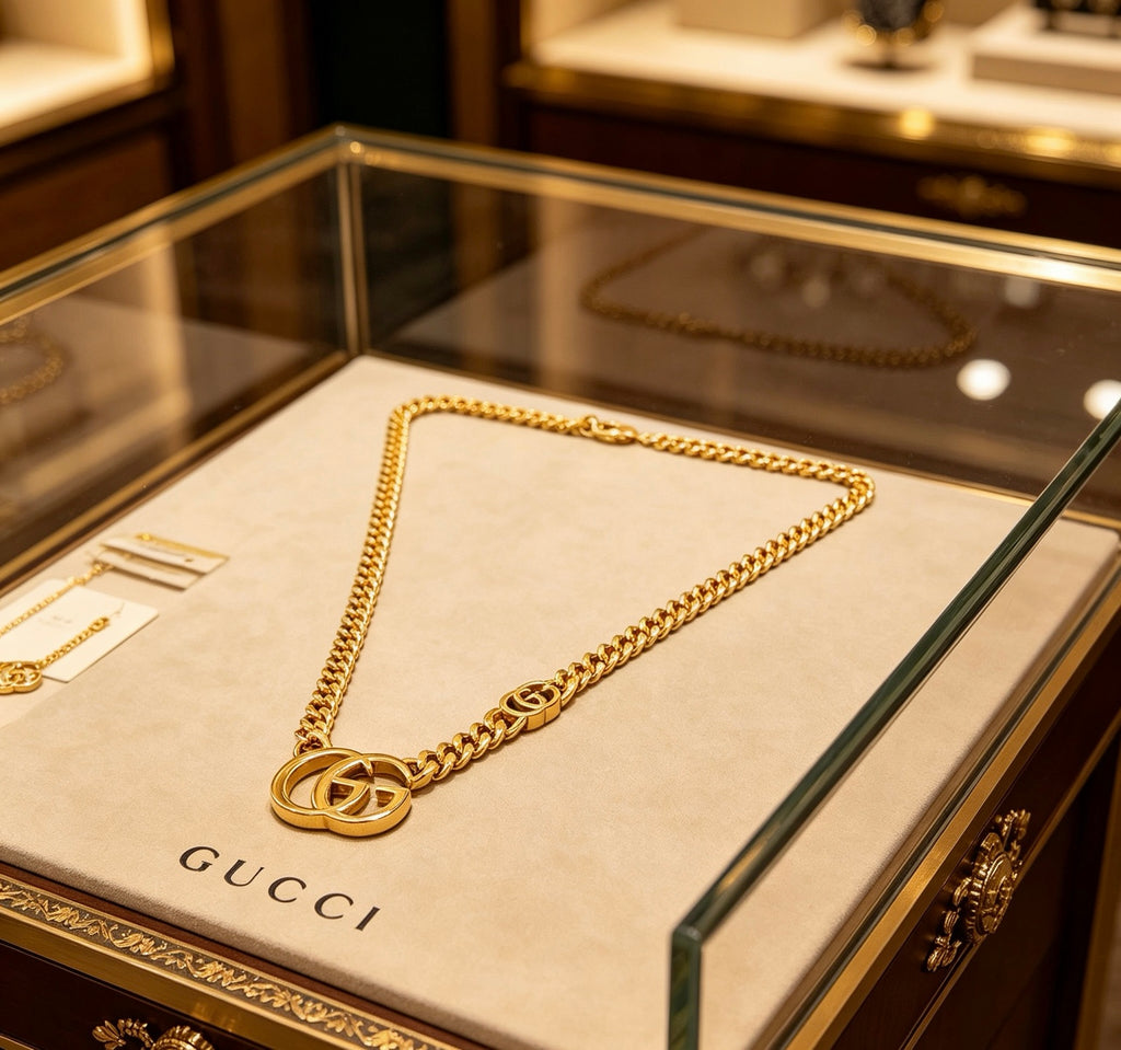 Gucci Anger Forest Interlocking G Antiqued Chain Necklace - album image 2