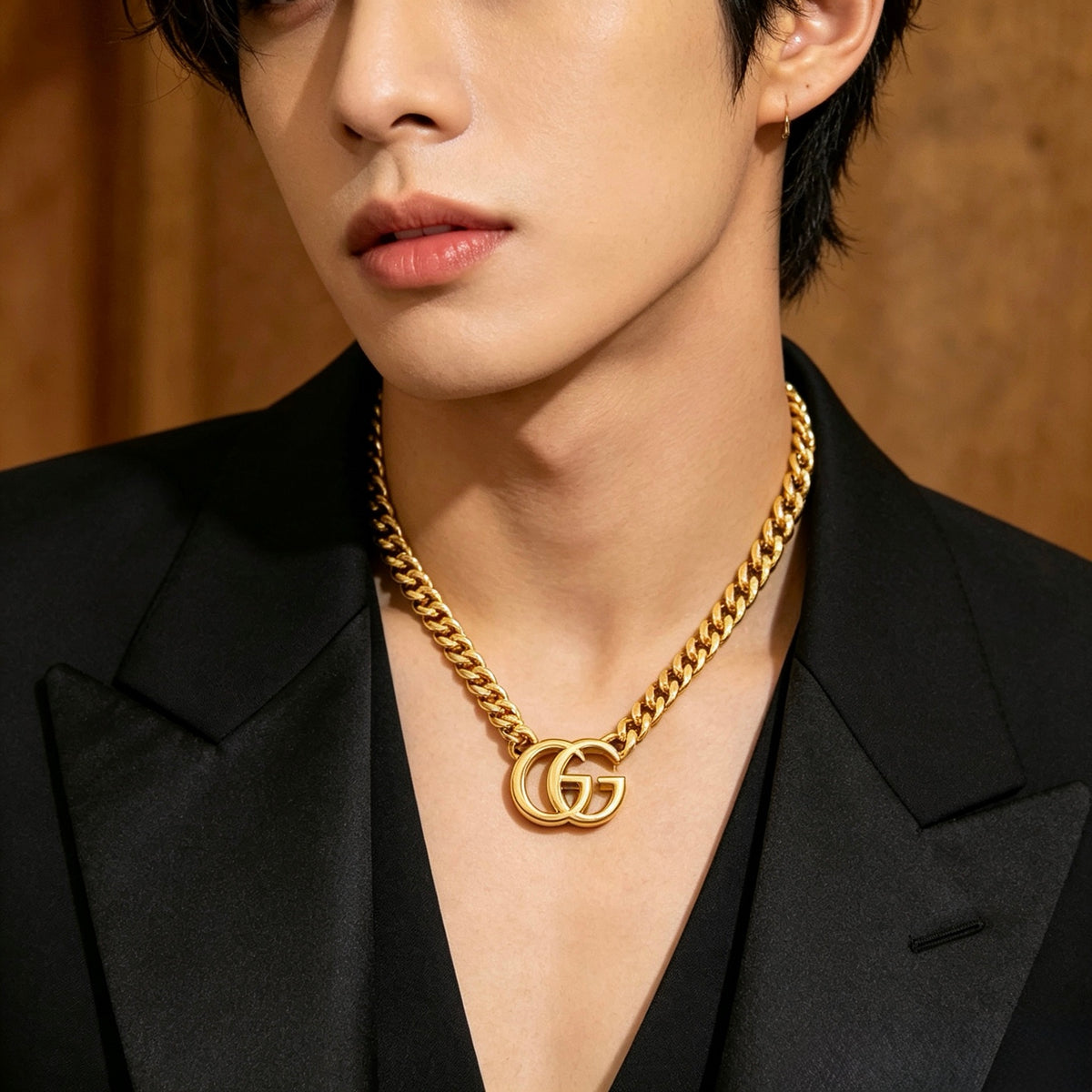 Gucci Anger Forest Interlocking G Antiqued Chain Necklace - album image 6
