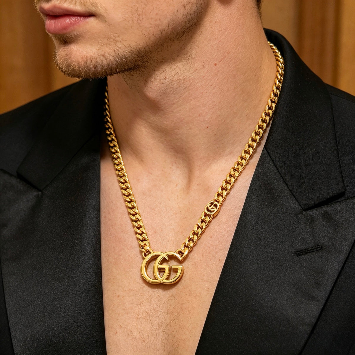 Gucci Anger Forest Interlocking G Antiqued Chain Necklace - album image 3