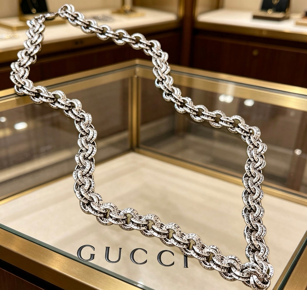 Gucci Anger Forest Interlocking G Antiqued Chain Necklace - album image 1