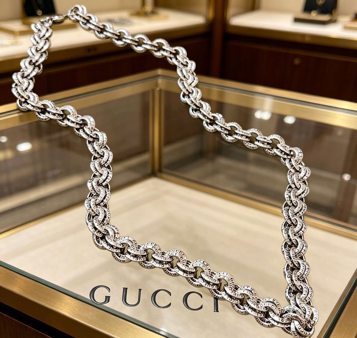 Gucci Anger Forest Interlocking G Antiqued Chain Necklace - album image 1