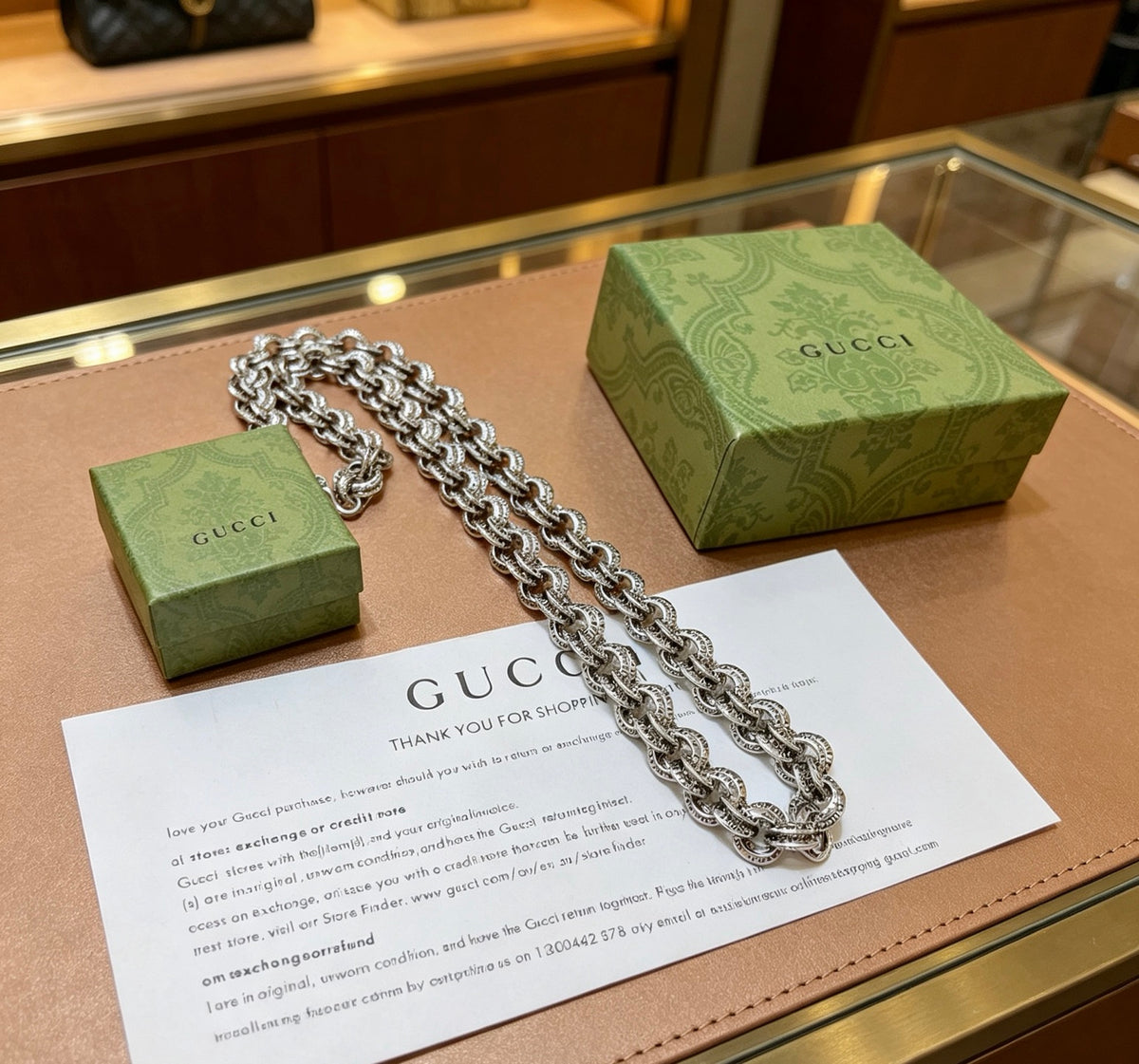 Gucci Anger Forest Interlocking G Antiqued Chain Necklace - album image 4