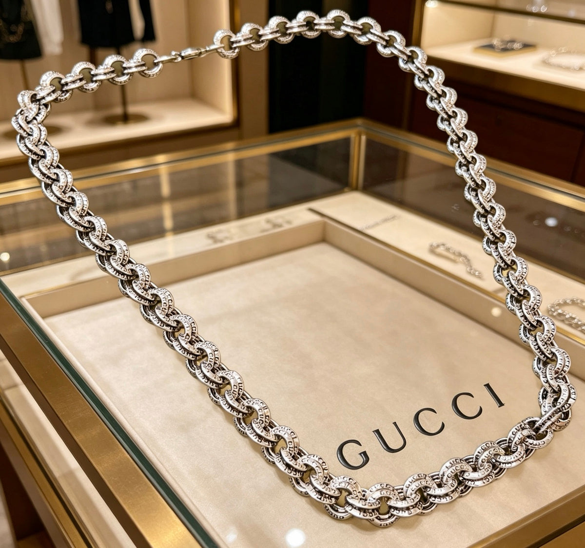 Gucci Anger Forest Interlocking G Antiqued Chain Necklace - album image 2