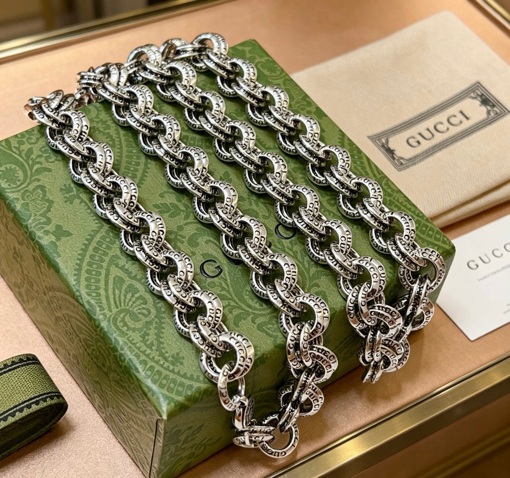 Gucci Anger Forest Interlocking G Antiqued Chain Necklace - album image 7