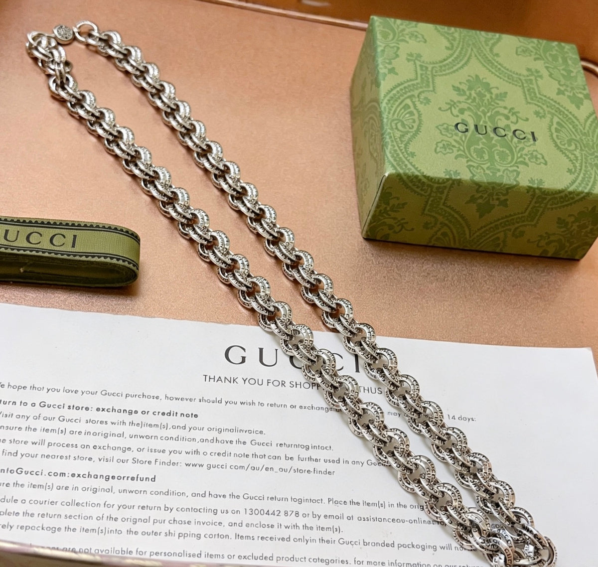 Gucci Anger Forest Interlocking G Antiqued Chain Necklace - album image 5