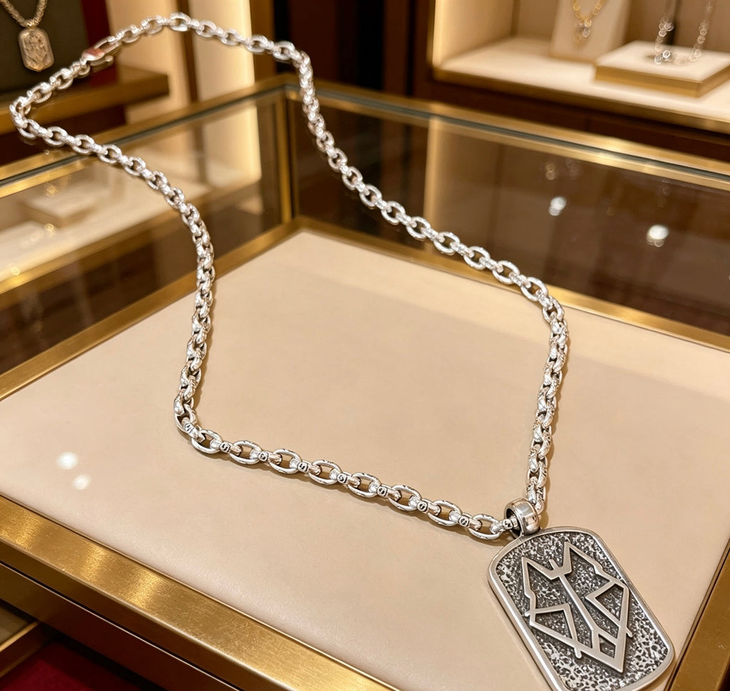 Gucci Anger Forest Interlocking G Antiqued Chain Necklace - album image 2