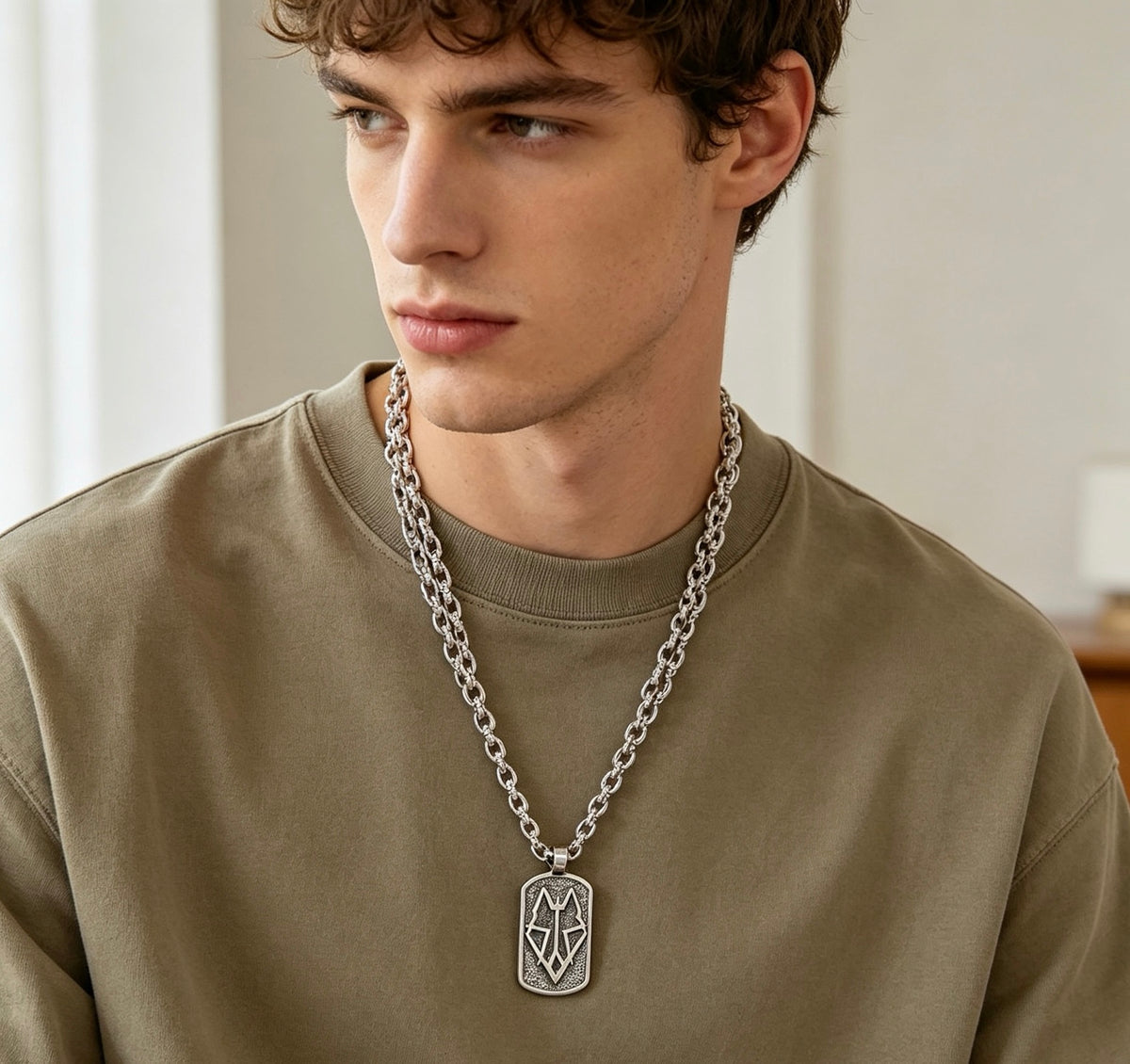 Gucci Anger Forest Interlocking G Antiqued Chain Necklace - album image 6