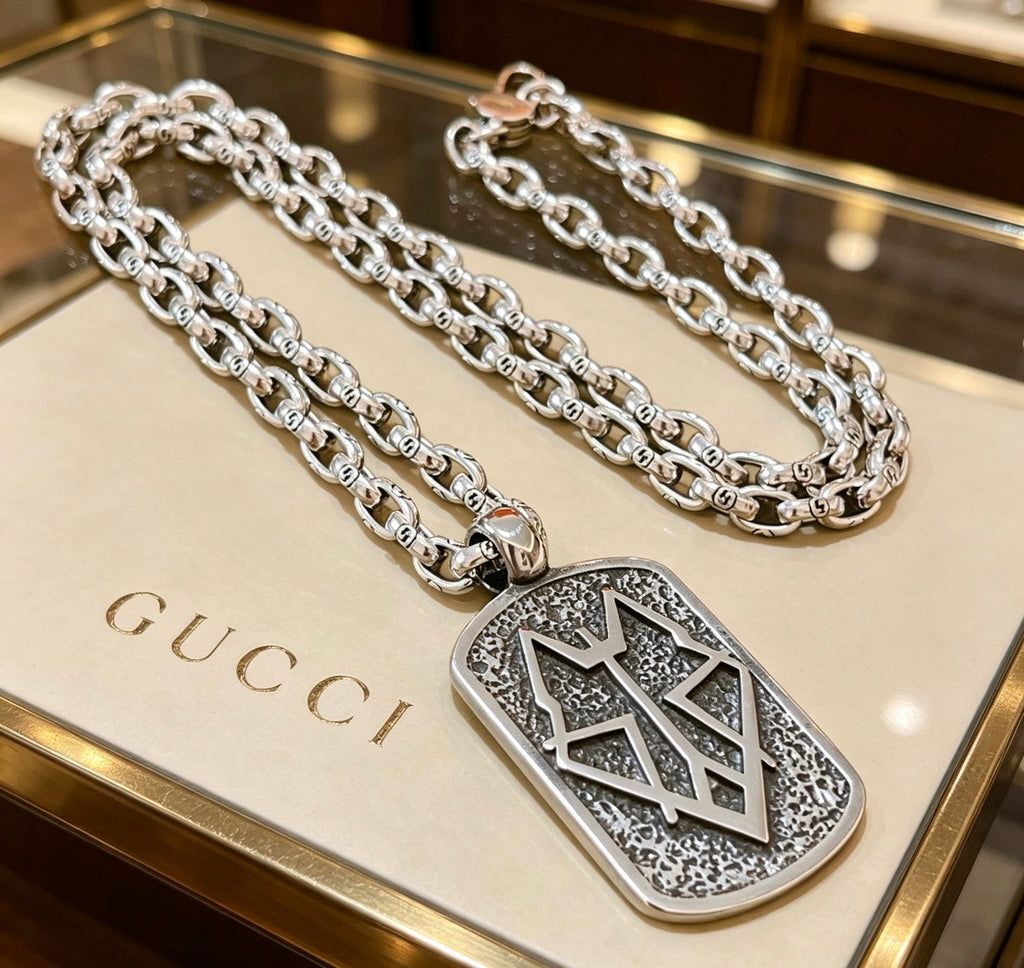Gucci Anger Forest Interlocking G Antiqued Chain Necklace - album image 1