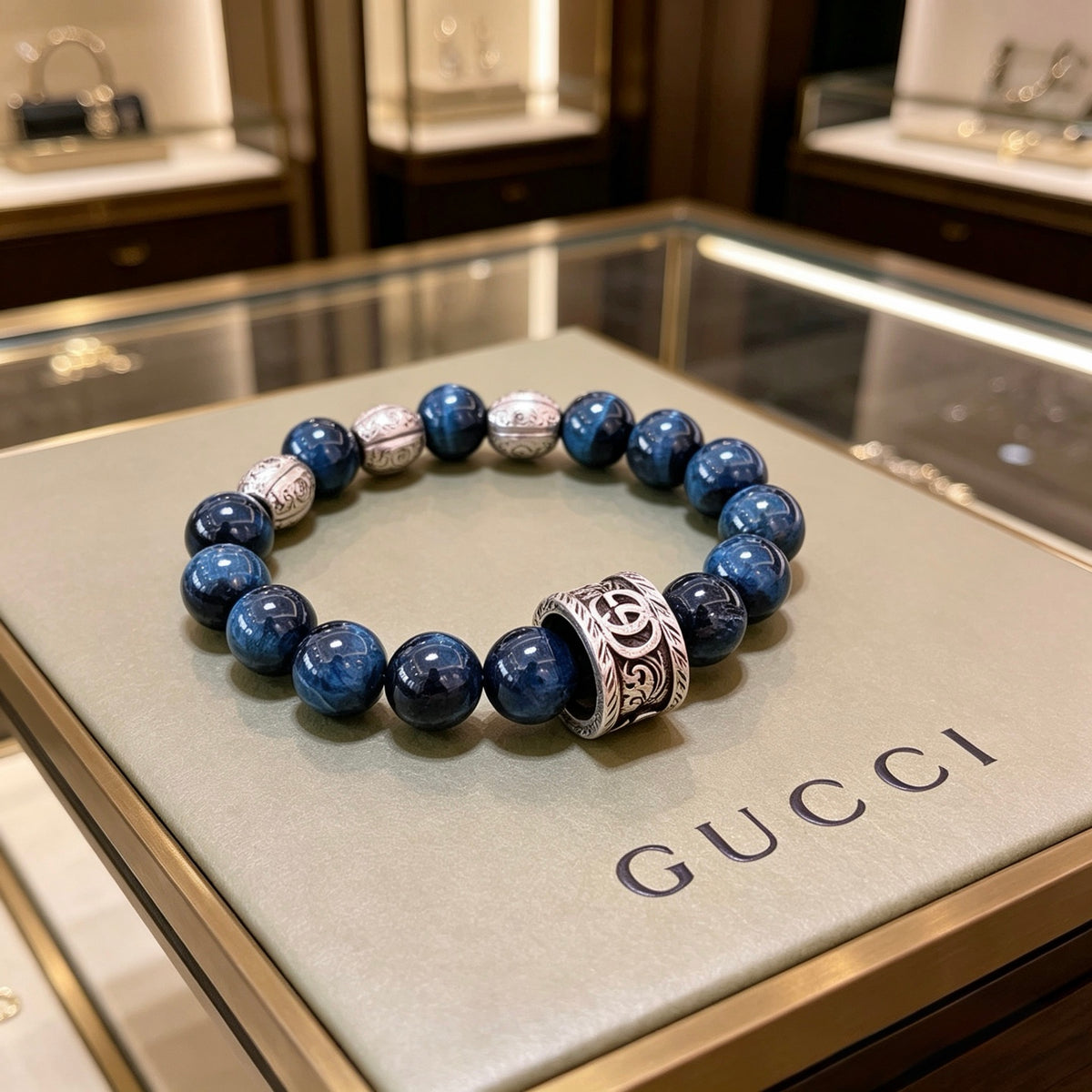 Gucci Anger Forest Interlocking G Tiger Eye Antiqued Bracelet - album image 5