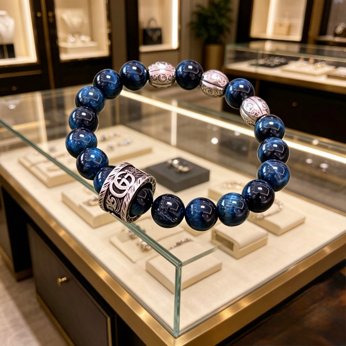 Gucci Anger Forest Interlocking G Tiger Eye Antiqued Bracelet - album image 8