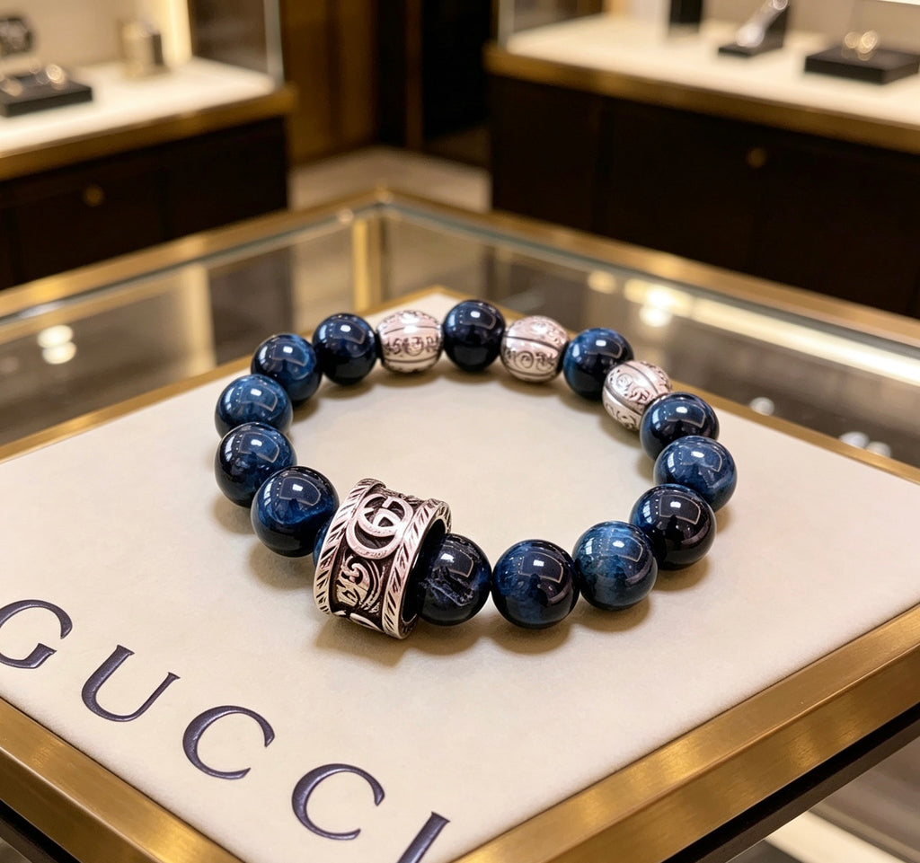 Gucci Anger Forest Interlocking G Tiger Eye Antiqued Bracelet - album image 1