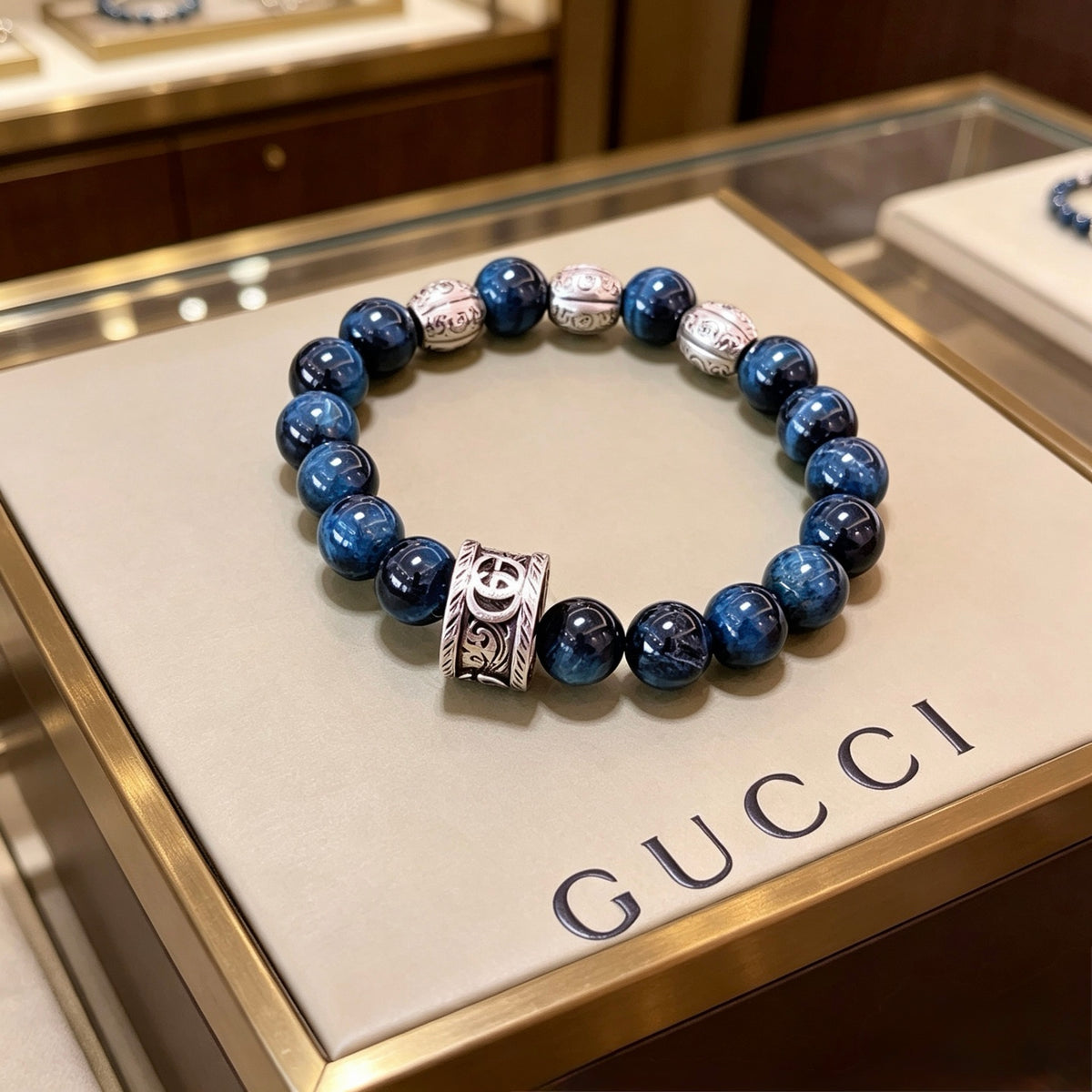 Gucci Anger Forest Interlocking G Tiger Eye Antiqued Bracelet - album image 2