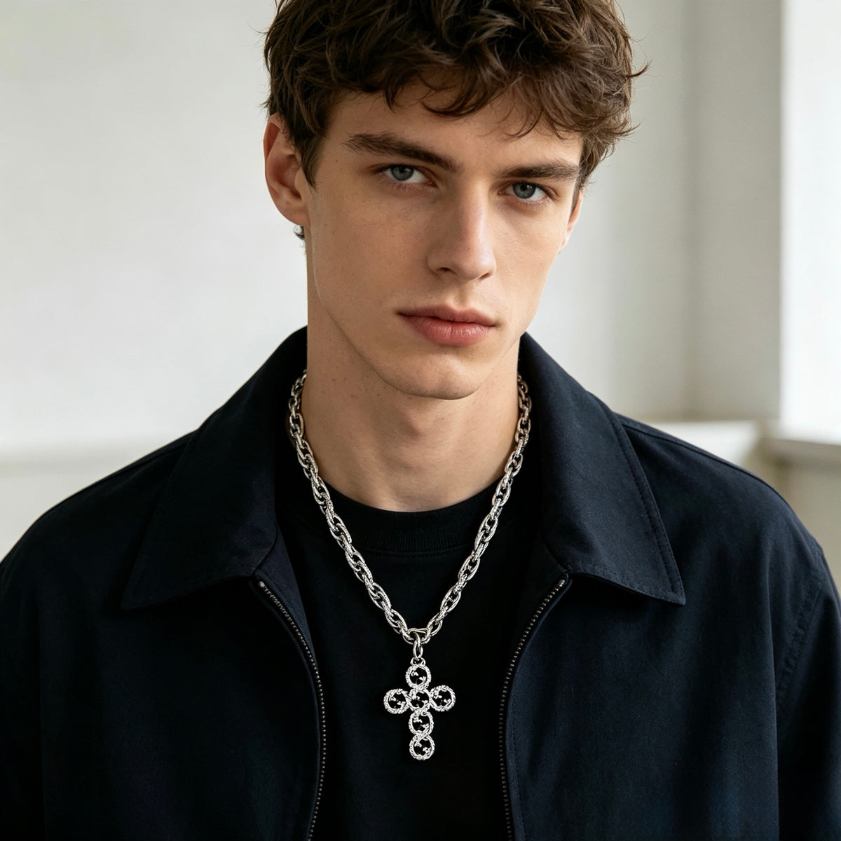 Gucci Anger Forest Interlocking G Antiqued Chain Necklace - album image 8
