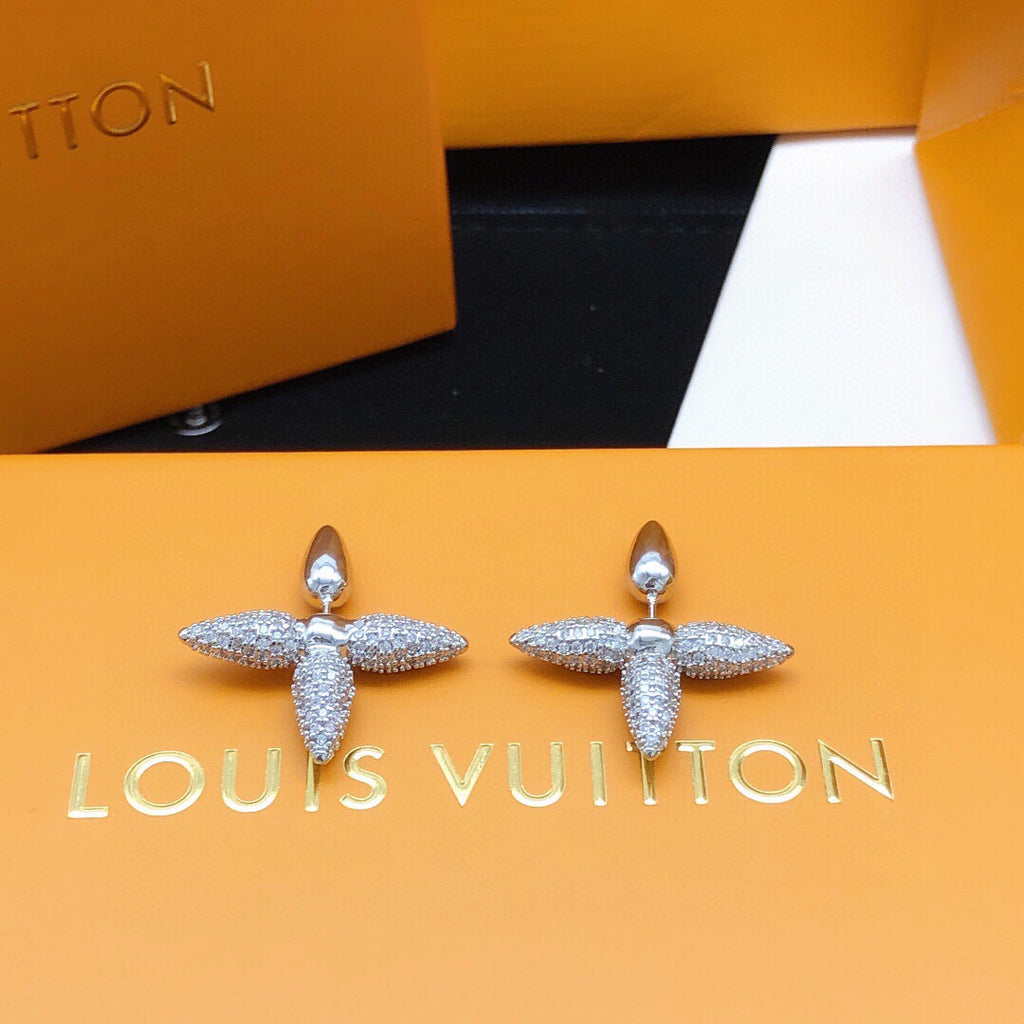 Louis Vuitton Silver-Tone Star Monogram Crystal Accent Polished Earrings - album image 4