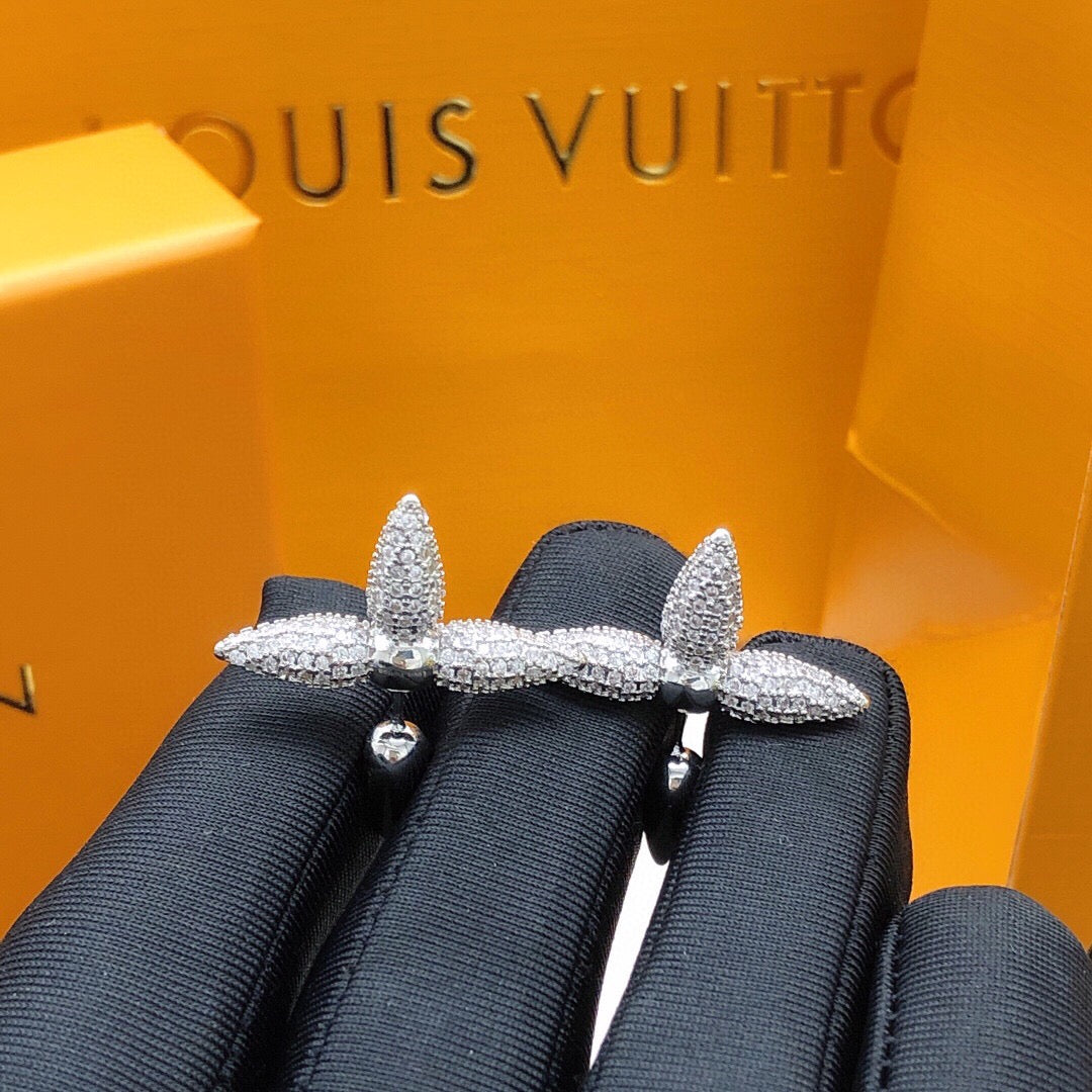 Louis Vuitton Silver-Tone Star Monogram Crystal Accent Polished Earrings - album image 7