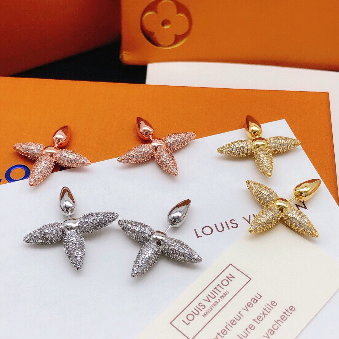 Louis Vuitton Silver-Tone Star Monogram Crystal Accent Polished Earrings - album image 9