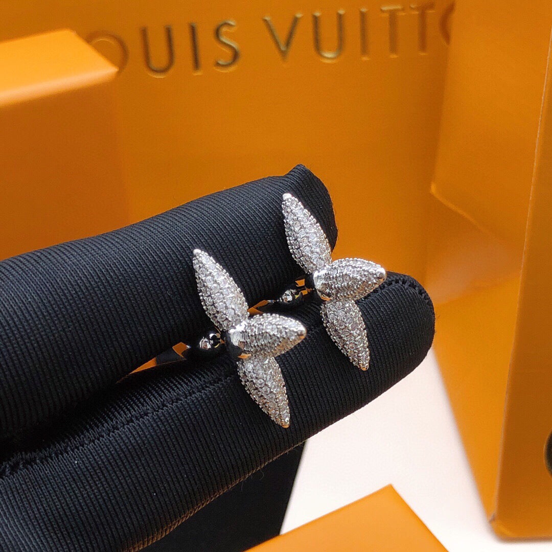 Louis Vuitton Silver-Tone Star Monogram Crystal Accent Polished Earrings - album image 6