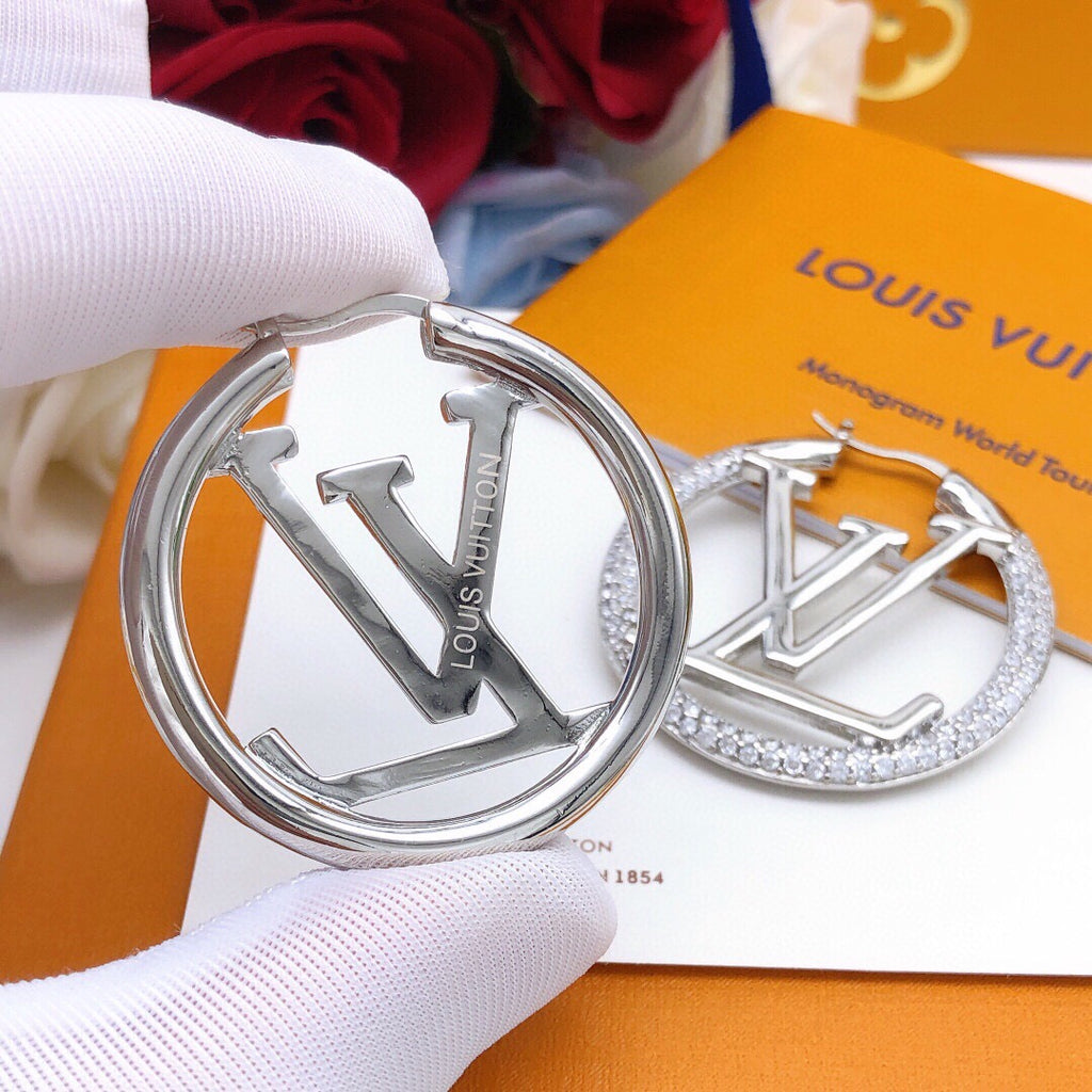 Louis Vuitton Gold-Tone Circular Crystal Accent Earrings - album image 7