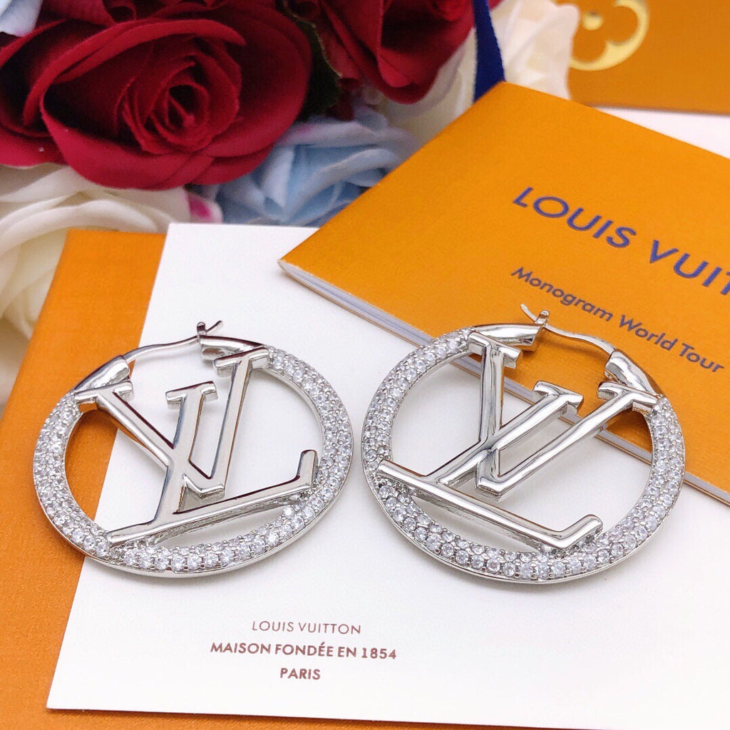 Louis Vuitton Gold-Tone Circular Crystal Accent Earrings - album image 6