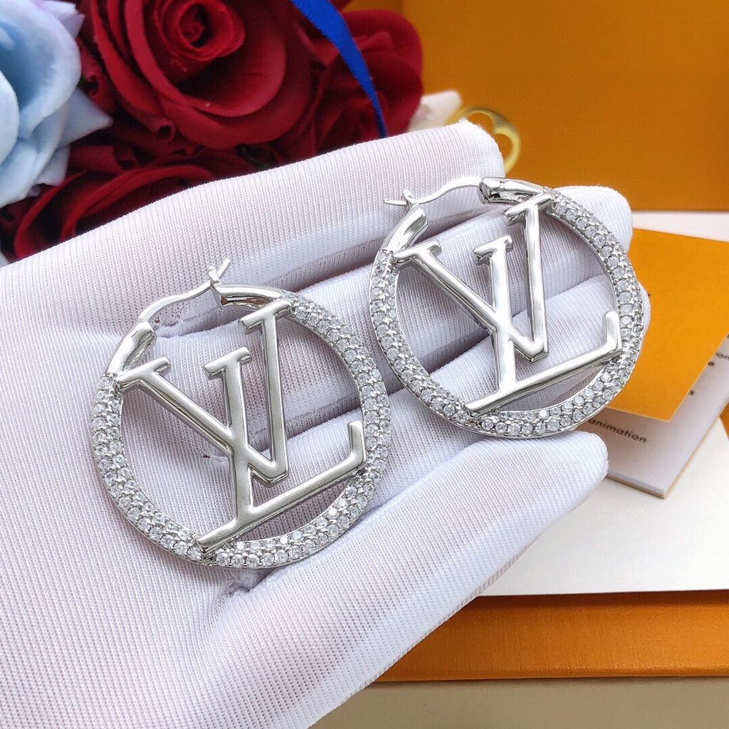 Louis Vuitton Gold-Tone Circular Crystal Accent Earrings - album image 8