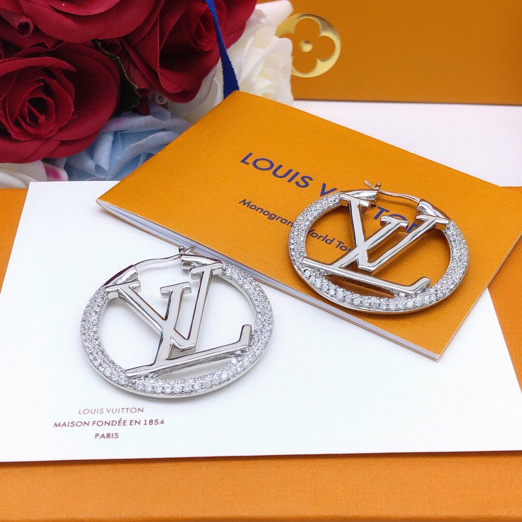 Louis Vuitton Gold-Tone Circular Crystal Accent Earrings - album image 9