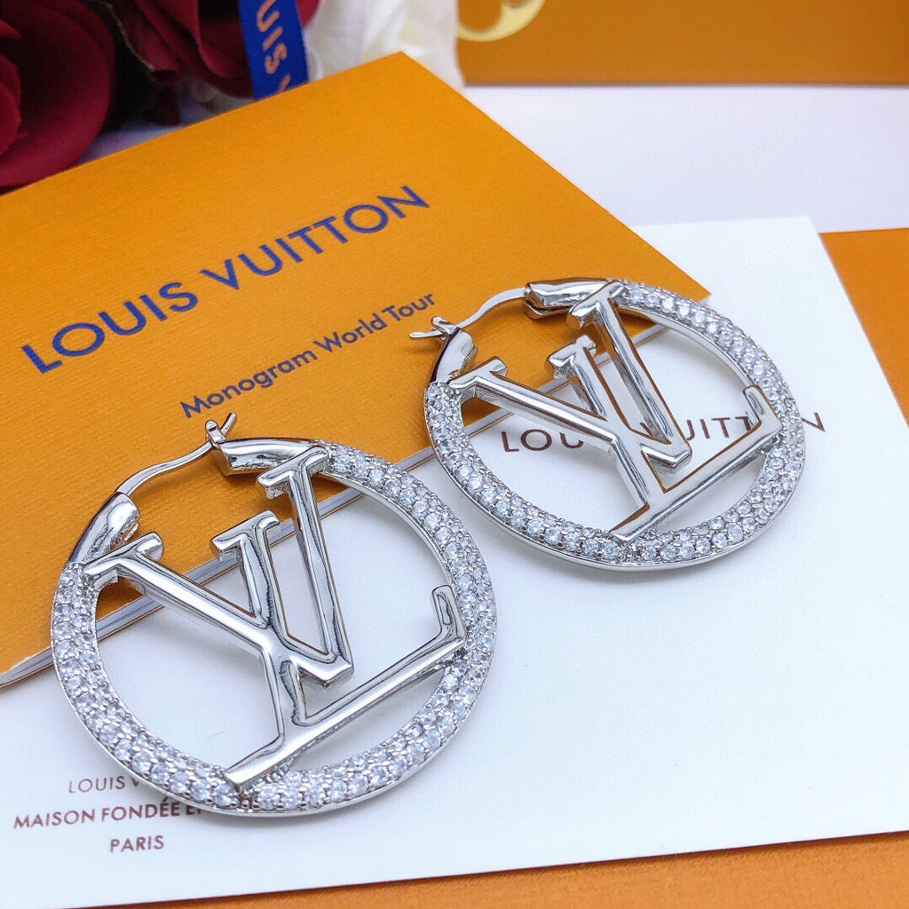 Louis Vuitton Gold-Tone Circular Crystal Accent Earrings - album image 5