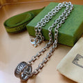 Gucci Anger Forest Interlocking G Antiqued Chain Necklace - album image 1