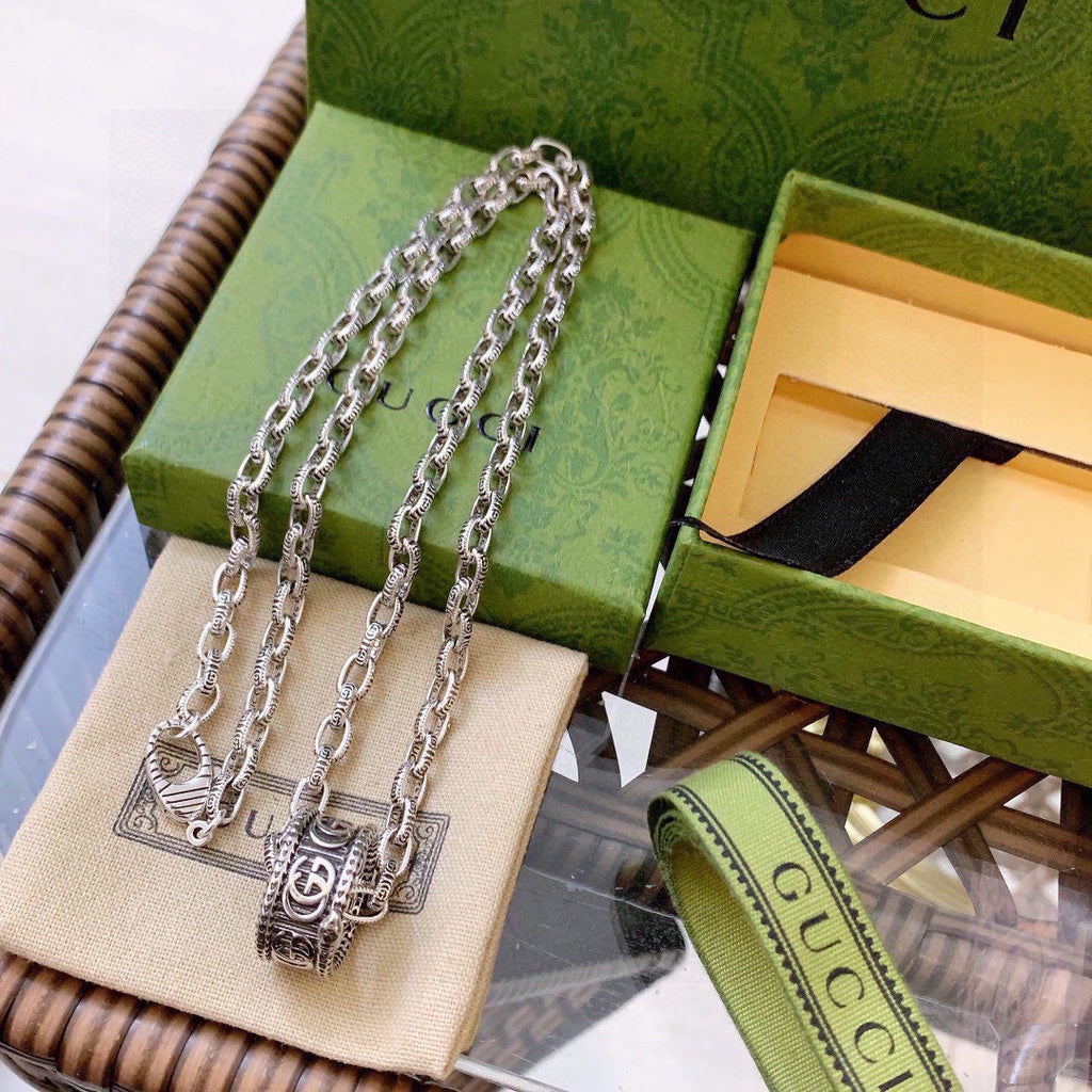 Gucci Anger Forest Interlocking G Antiqued Chain Necklace - album image 7