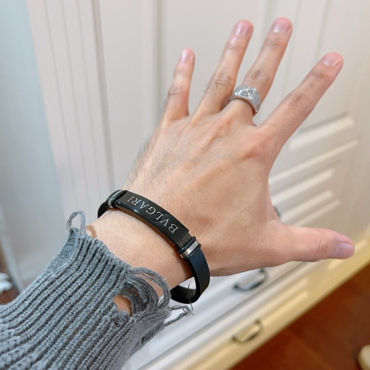 Bvlgari Black Slim Letter Bangle - album image 7