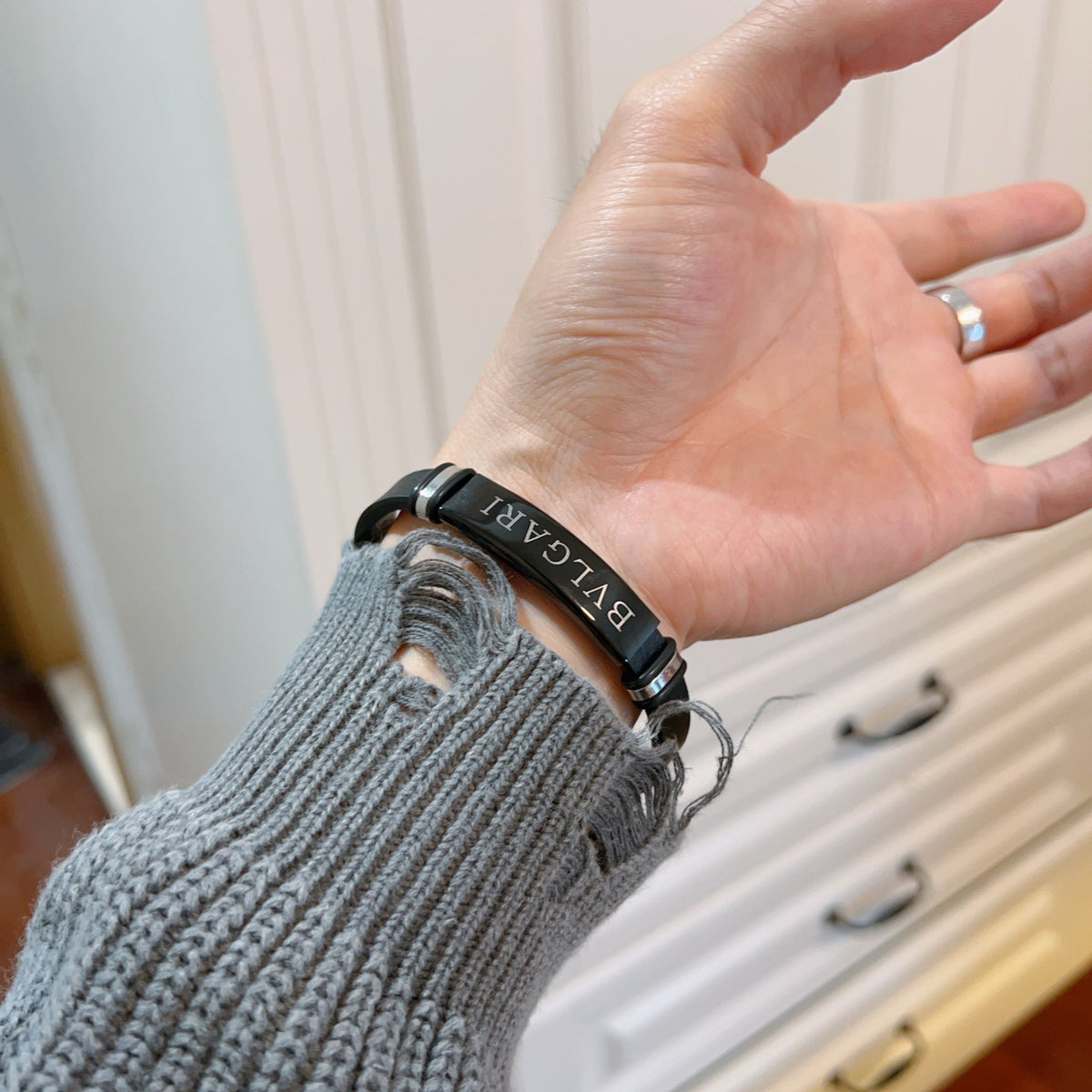 Bvlgari Black Slim Letter Bangle - album image 4