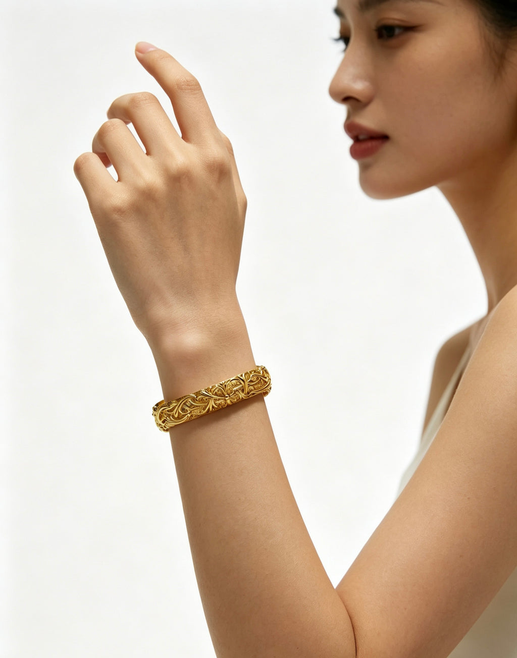 Chrome Hearts Gold-Tone Wide Engraved Cuff - album image 7