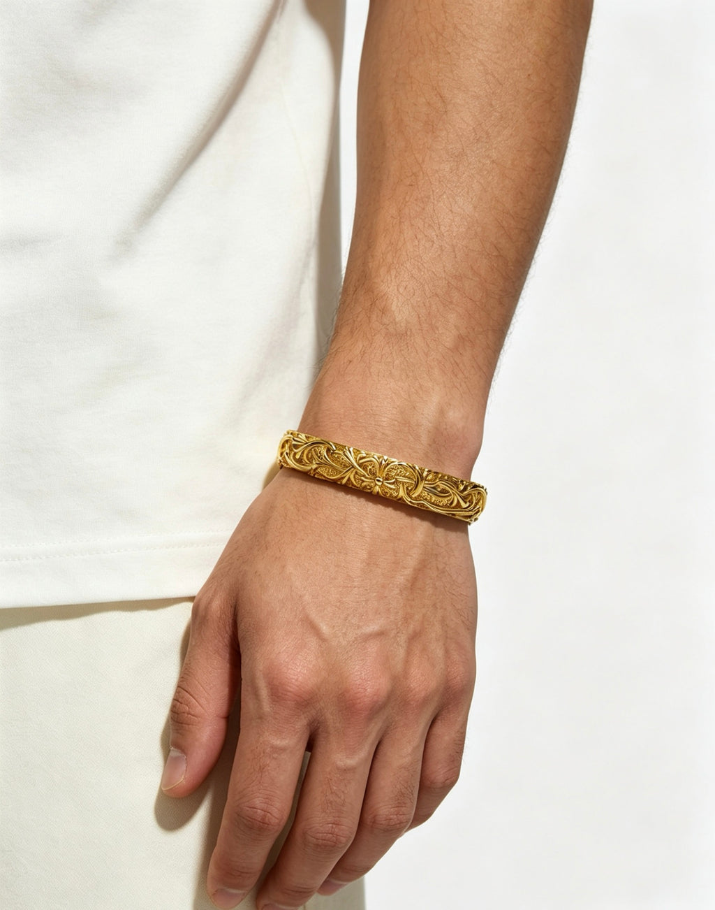 Chrome Hearts Gold-Tone Wide Engraved Cuff - album image 8