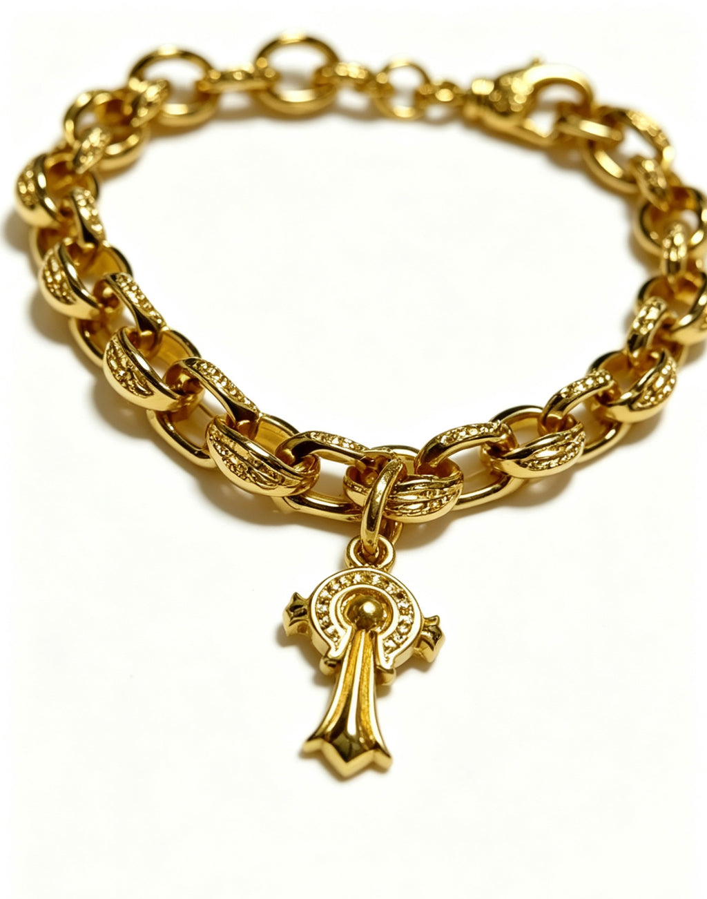 Chrome Hearts Gold-Tone Scroll Charm Bracelet - album image 5