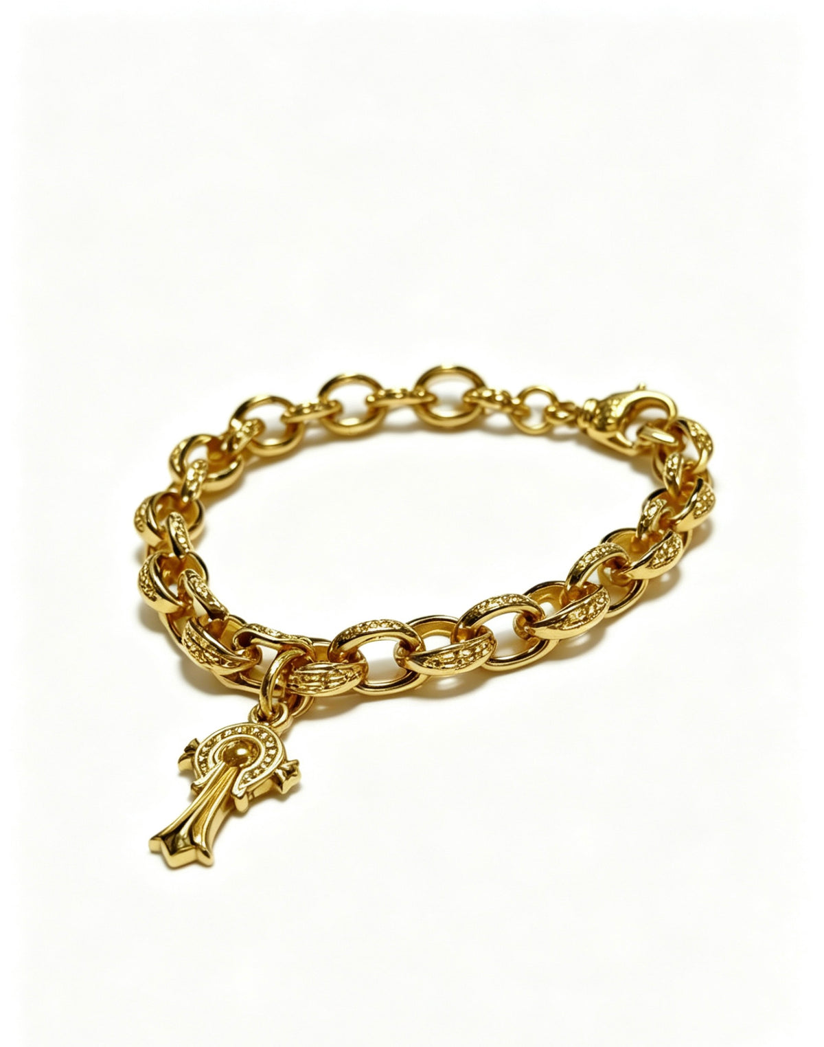 Chrome Hearts Cross Fleur-de-Lis Antiqued Polished Bracelet - album image 4