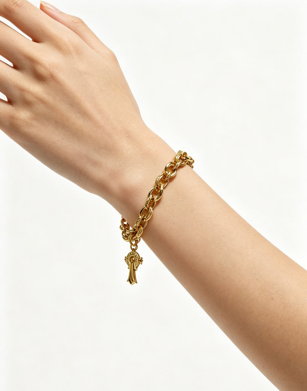 Chrome Hearts Gold-Tone Scroll Charm Bracelet - album image 7