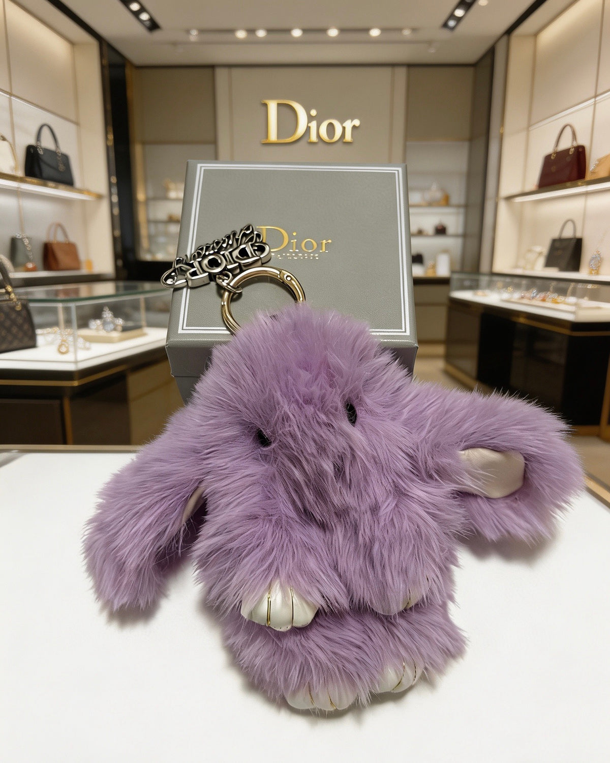 Dior Purple Plush Character Keychain - product image 1