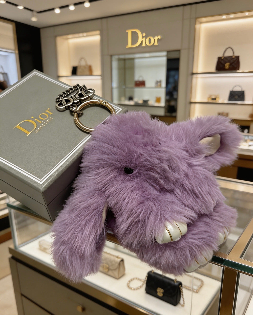 Dior Purple Plush Character Keychain - product image 5