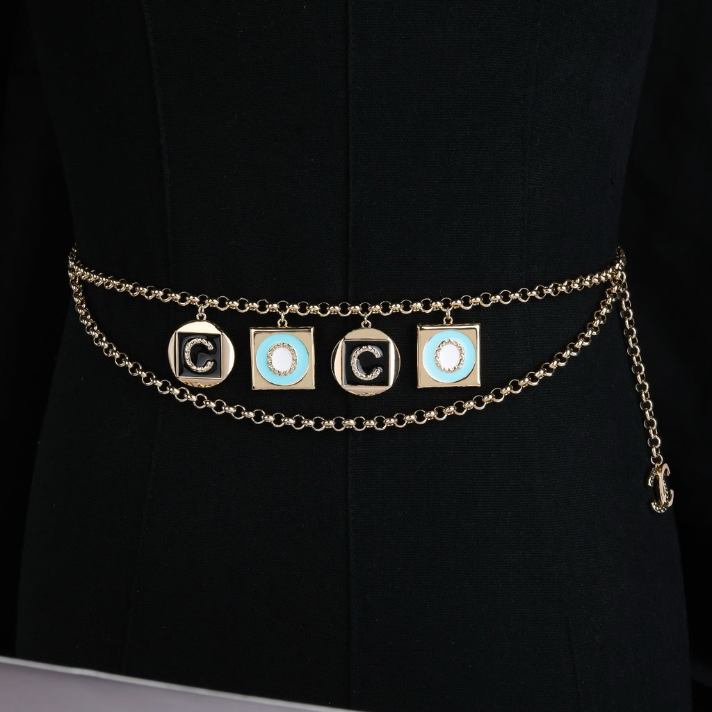 Chanel Gold-Tone Square Plaque Chain Belt - album image 1
