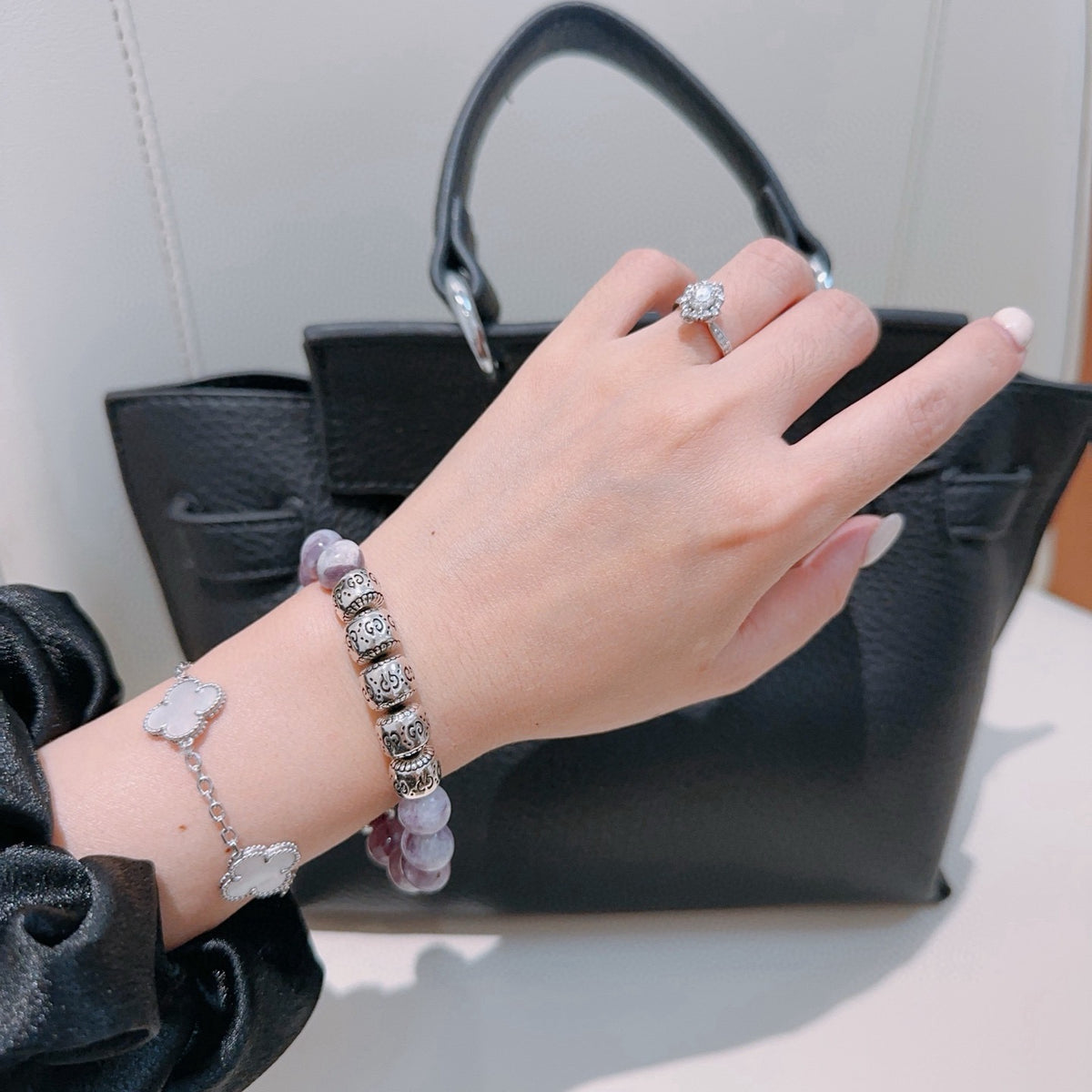 Gucci Anger Forest Interlocking G Beaded Crystal Accent Antiqued Bracelet - album image 6